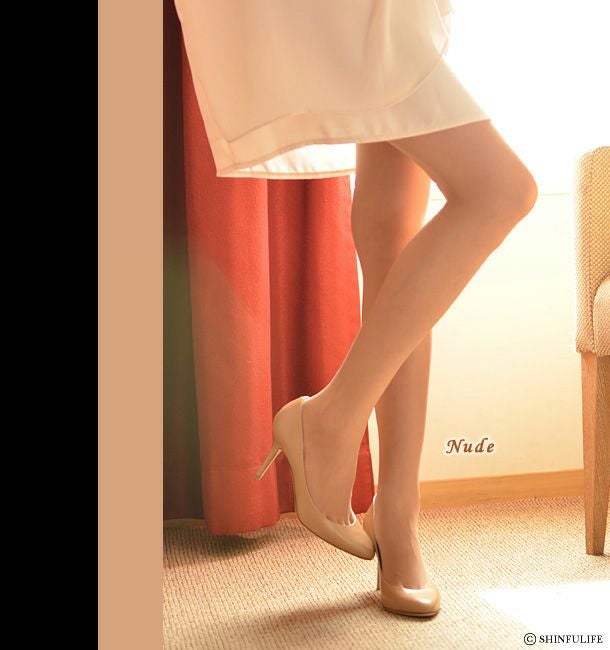 23cm-24.5cmのみ｜6cmヒール エナメルパンプス アーモンドトゥ