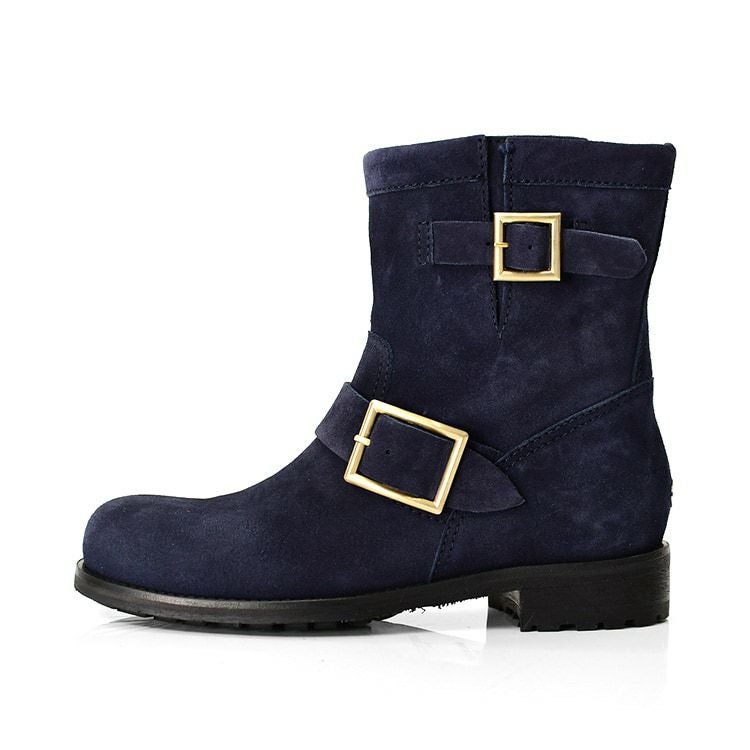 ジミーチュウ　エンジニアブーツ　ユース　山羊皮スエード　スタースタッズ　36.5 JIMMY CHOO（ジミーチュウ） ショートブーツ エンジニアブーツ