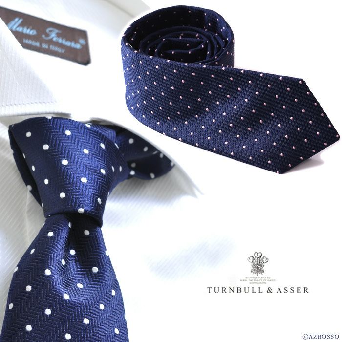 ドット ネクタイ シルク ストライプ｜Turnbull & Asser ターンブル