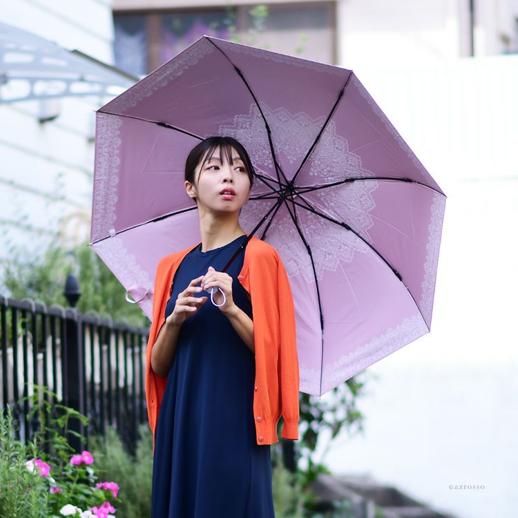 完全遮光 日傘 レース 折りたたみ傘 晴雨兼用 涼しい 遮熱 UVION