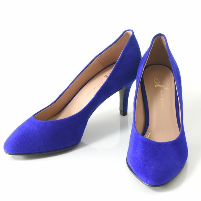 22cm-25.5cm｜スエード パンプス ヒール7cm レザー アーモンドドトゥ