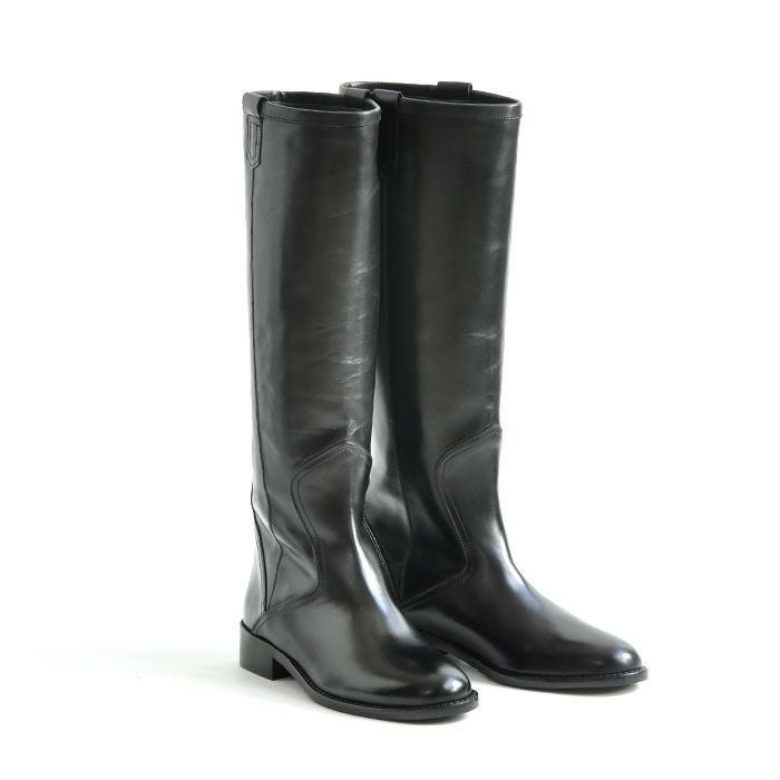 【美品】CORSO ROMA9 厚底　ダブルソール　ジョッキーブーツ　黒　37 ジョッキーブーツ ロングブーツ ヴィッテロ レザー ブーツ