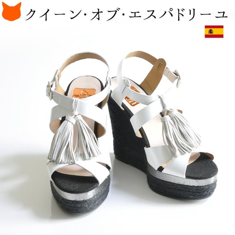 エスパドリーユ クロスベルト タッセル ウエッジソール サンダル Kanna