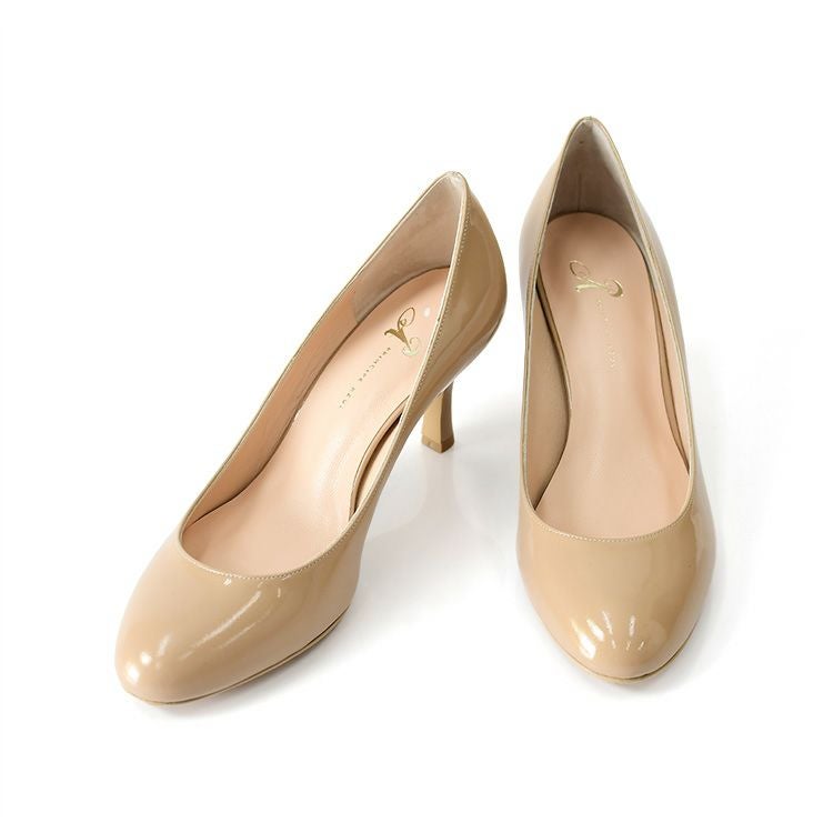 【Honey】ESTNATIONエナメルパンプス ラウンドトゥエナメルパンプス PUMPS ベージュ・レッド・赤 ハイヒール