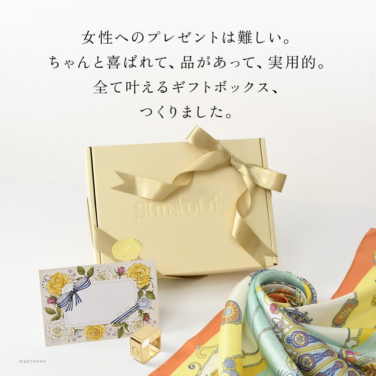 そのまま贈れる日本製シルクスカーフギフトセット。母の日・誕生日・敬老の日の上質なプレゼントに