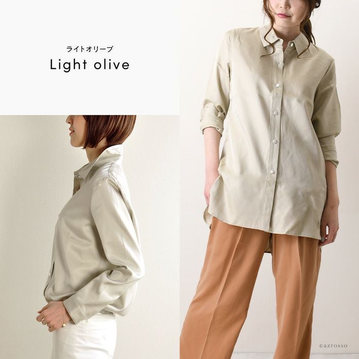 シルクコットンシャツ ロング丈 日本製 京都製 ボッツォロ プリマ