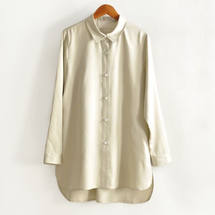 シルクコットンシャツ ロング丈 日本製 京都製 ボッツォロ プリマ