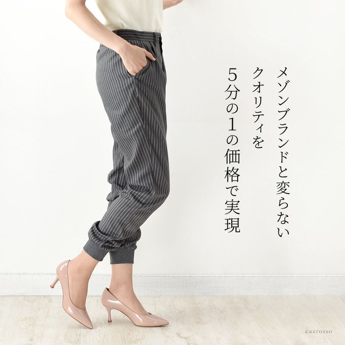 22cm-25.5cm│エナメル パンプス ヒール 6.5cm 本革 Vカット ポイン