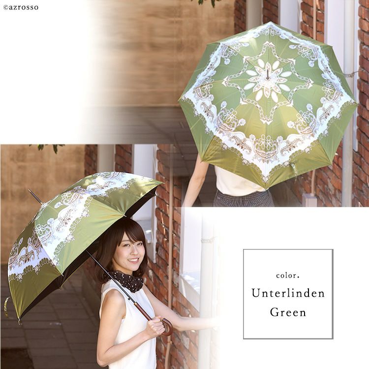 新品❤️フランス製　オシャレ傘　形が可愛い　イラストが素敵 日傘 完全遮光 晴雨兼用 傘 長傘 雨傘 レディース 大きめ おしゃれ 傘