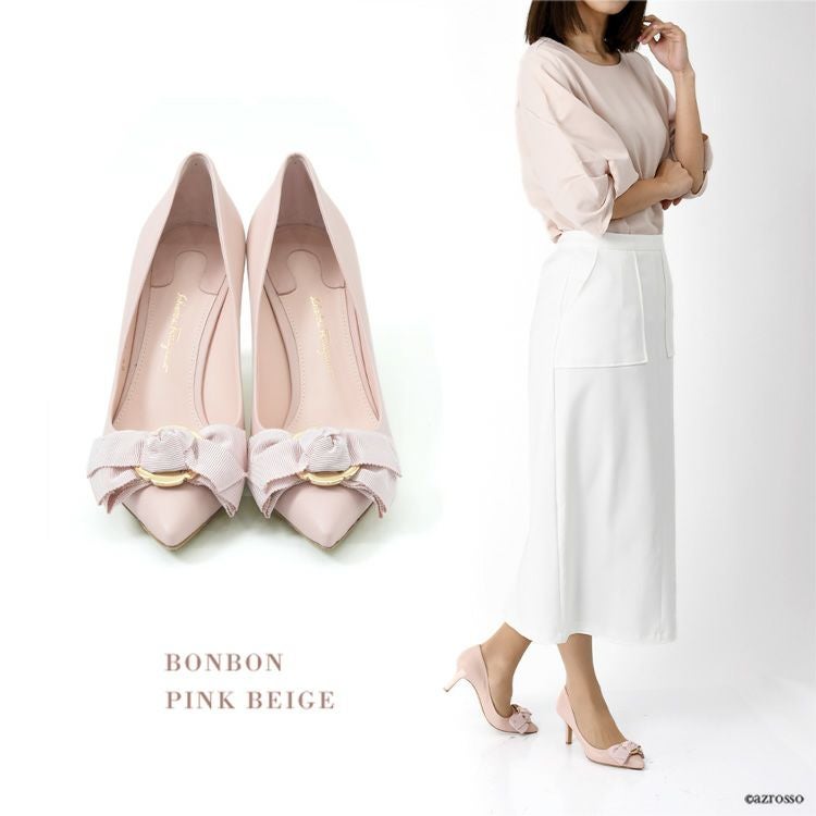 フェラガモ パンプス TALLA (タッラ) ポインテッドトゥ レザー 0684800