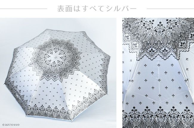 大きい 折りたたみ 涼しい 日傘 大判 レース 完全 遮光 UVION ユビオン