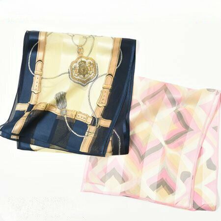 アウトレット 日本製シルクスカーフ おまかせ長方形2枚セット 横浜スカーフ