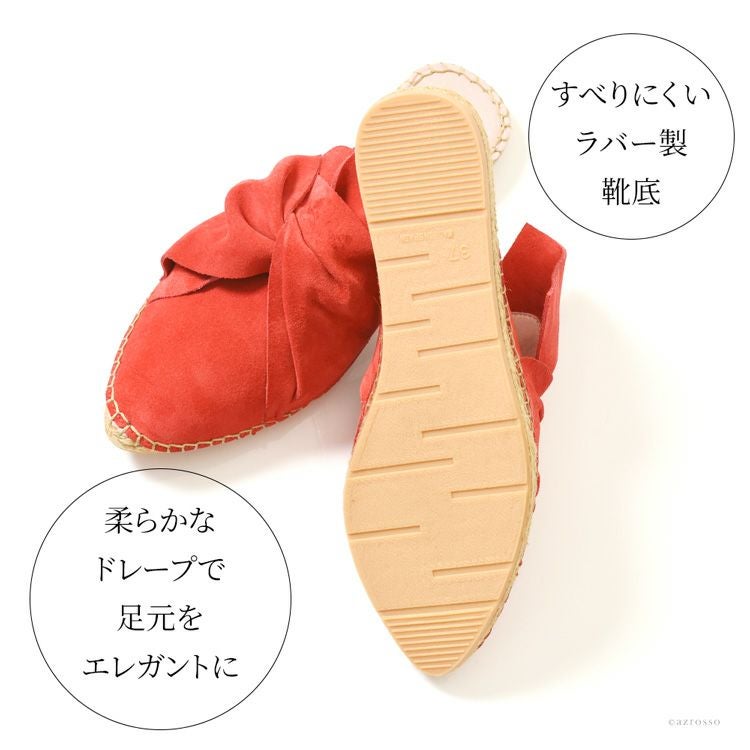 スエード エスパ ミュール サンダル フラットヒール｜Macarena