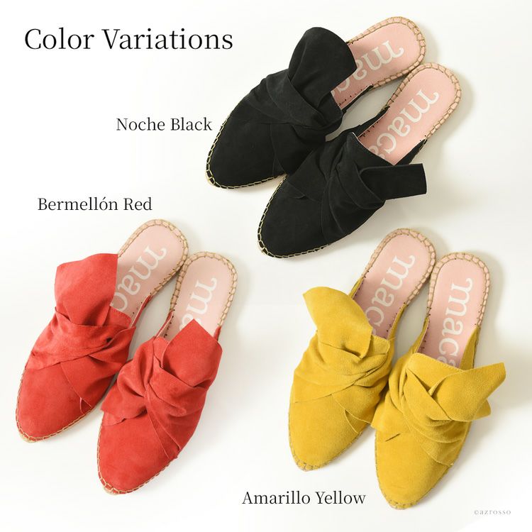 スエード エスパ ミュール サンダル フラットヒール｜Macarena