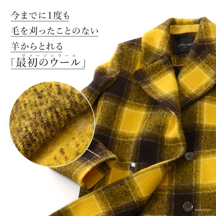 バーバリーロンドン✨撥水スプリングコート イエロー メガチェック サイズ38 イエローチェックのコート バージンウール｜MAISON LENER メゾン