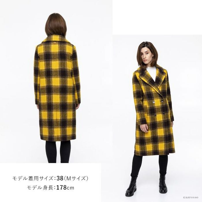 イエローチェックのコート バージンウール｜MAISON LENER メゾン