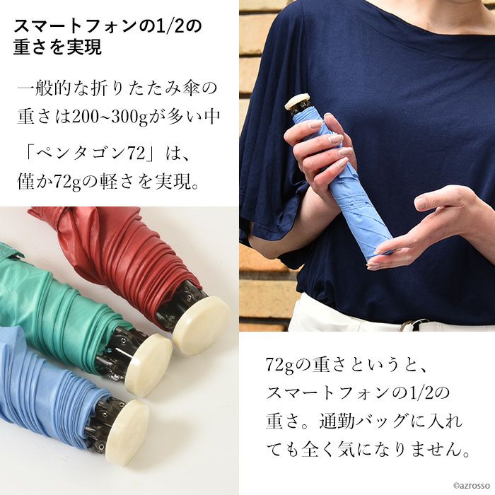 世界最軽量級の折りたたみ傘｜ペンタゴン72/ アンベル Amvel｜ブランド