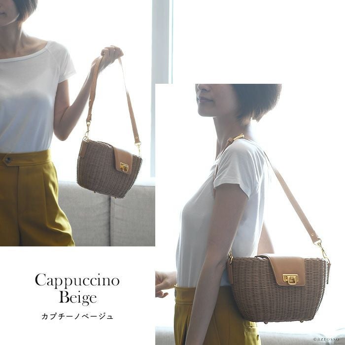ラタン かご バッグ 斜めがけ ショルダーバッグ カパフ Capafの通販