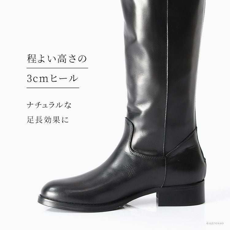 バックファスナー レザー ブーツ ロングブーツ コルソローマ 9 CORSO