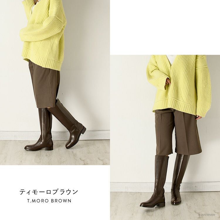 バックファスナー レザー ブーツ ロングブーツ コルソローマ 9 CORSO