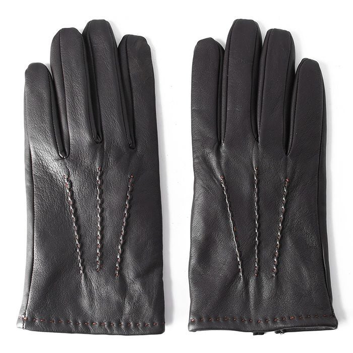 スマホ対応 レザー 手袋 メンズ グローブ 羊革 フリース デンツ DENTS