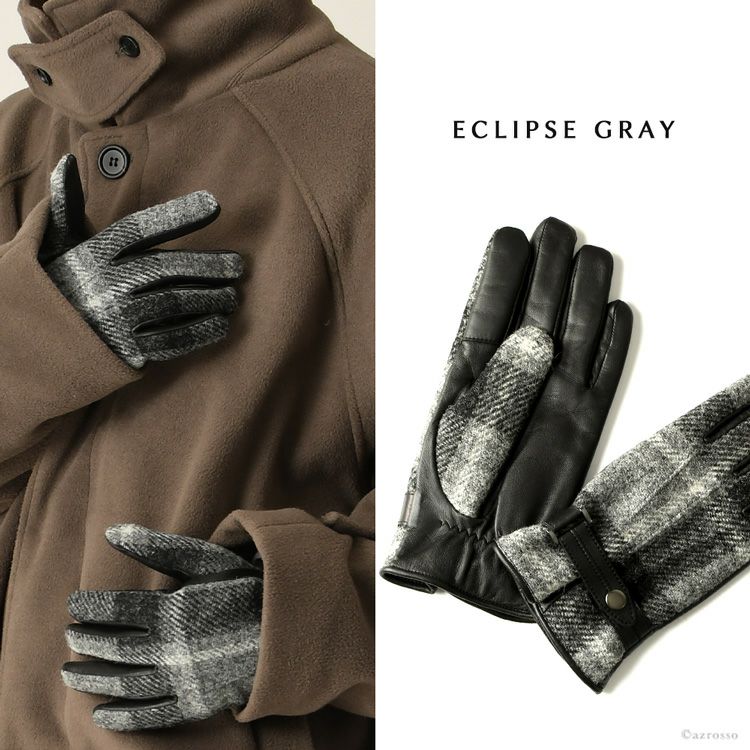 ハリスツイード 手袋 スマホ対応 メンズ グローブ レザー クロダの通販