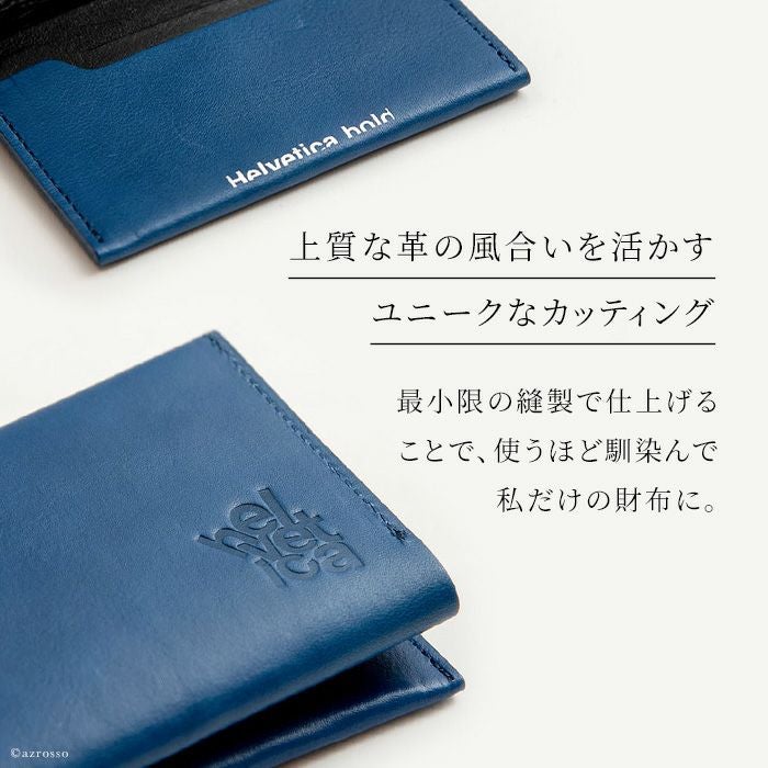 本革 ミニ財布 二つ折り メンズ ヘルベチカボールド Helvetica boldの通販