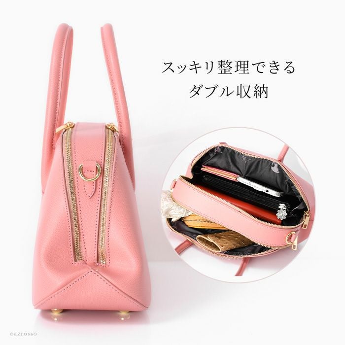 2way レザー ハンドバッグ ダブル収納 カプチェット ヴィオレット