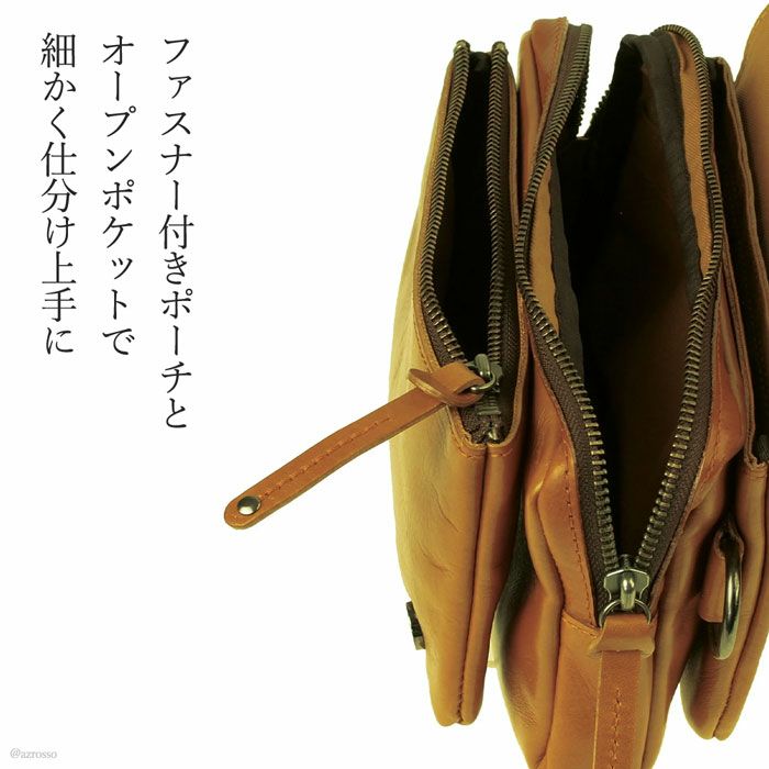 3way ショルダーバッグ 本革 レザー バッグ メンズ はっとり 服部の通販