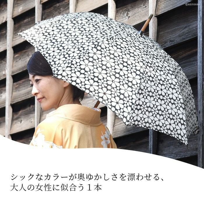 ワカオ 日傘 長傘 刺繍レース 花柄 日本製 WAKAO コットン 綿100