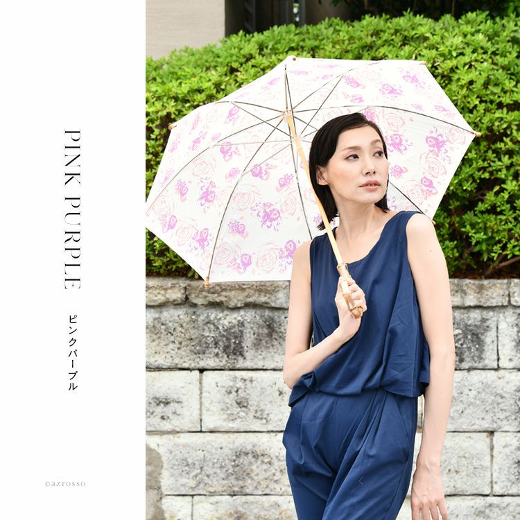 uvカット 長傘 白 日傘 軽量 花柄 8本骨 日本製 ブランド UVION