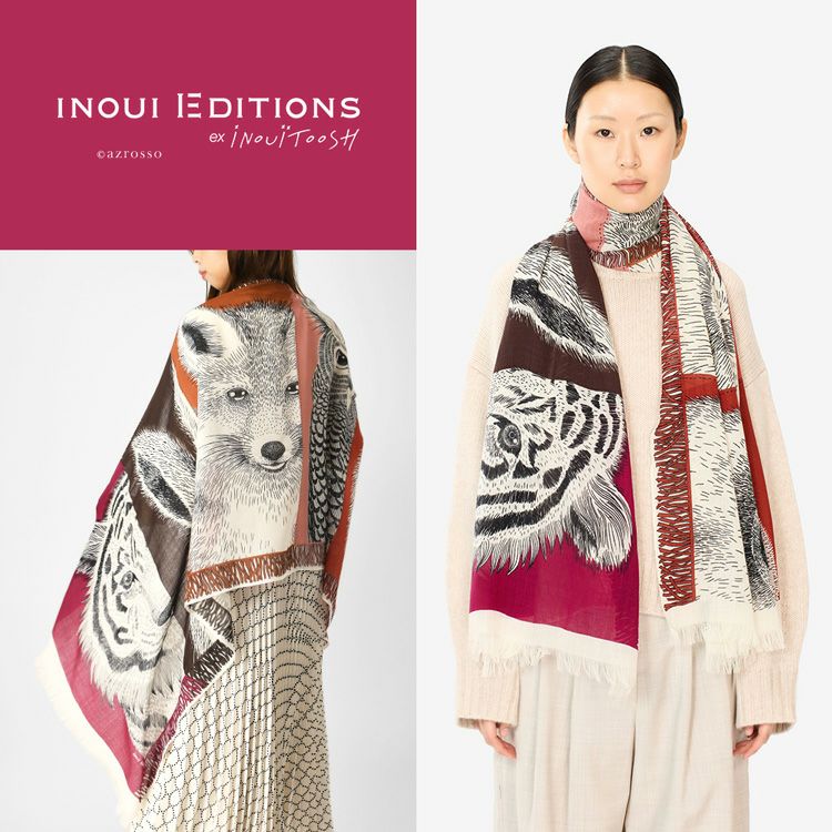 イヌイエディションズ ストール 大判 ウール100% INOUI EDITIONS