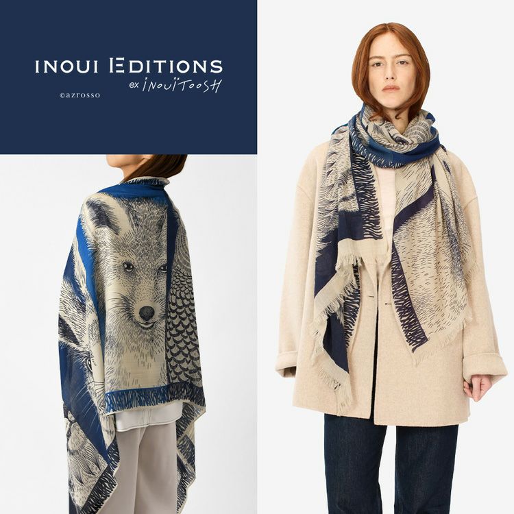 イヌイエディションズ ストール 大判 ウール100% INOUI EDITIONS