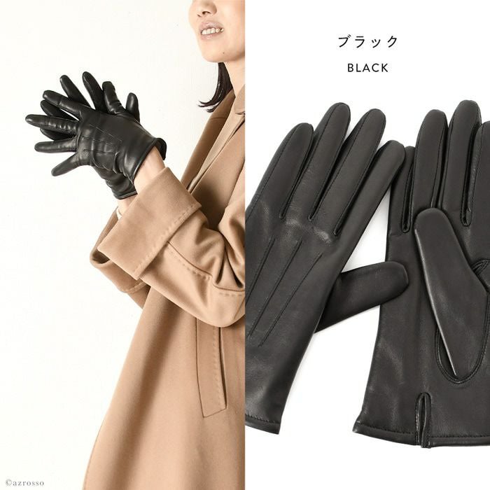 クロダ 日本製 ラムレザー 本革 カシミヤ手袋 レディースの通販
