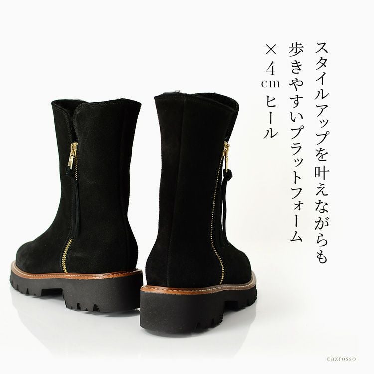 ダブルファスナー ショートブーツ ムートンブーツ コルソローマ 9