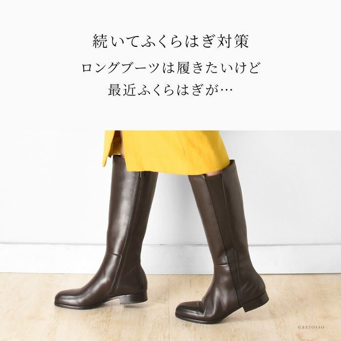 内側 ムートン ロングブーツ レザー ジョッキーブーツ カルピエッレ