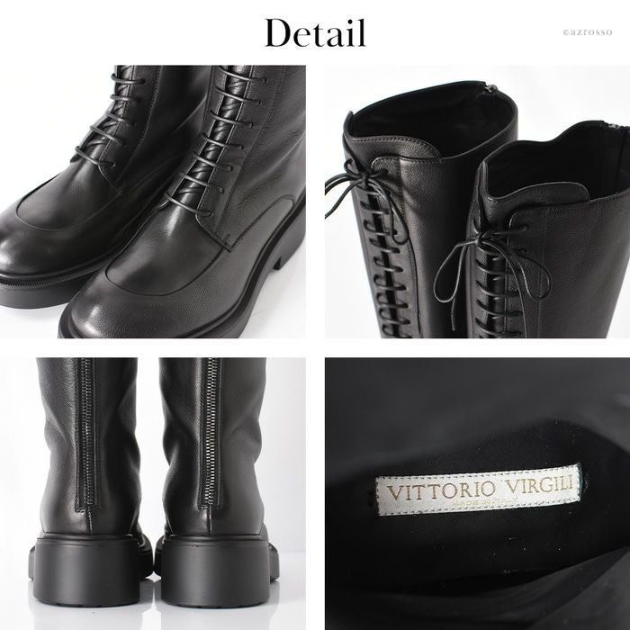 編み上げ ロングブーツ レザー 本革 ヴィットリオヴィルジリ VITTORIO