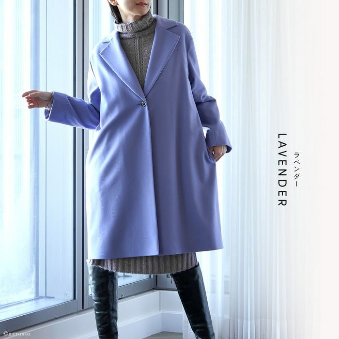 スーパー180 ウール チェスターコート 日本製 レディース viaserica