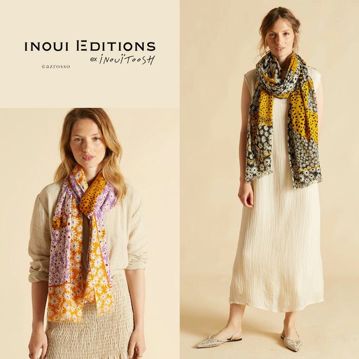 大判 ストール 花柄 チーター コットン イヌイエディションズの通販