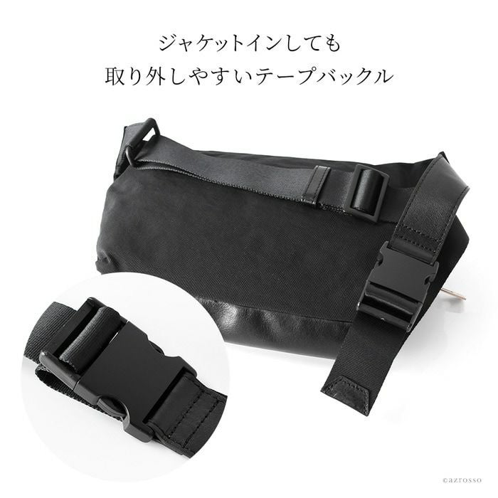 高級ナイロン ボディバッグ メンズ 日本製 ヘルベチカボールド