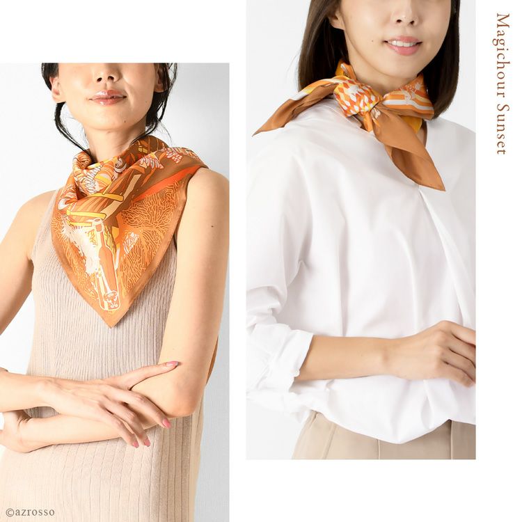 横浜スカーフ ブランド シルクスカーフ ニューカレドニア「パラディー