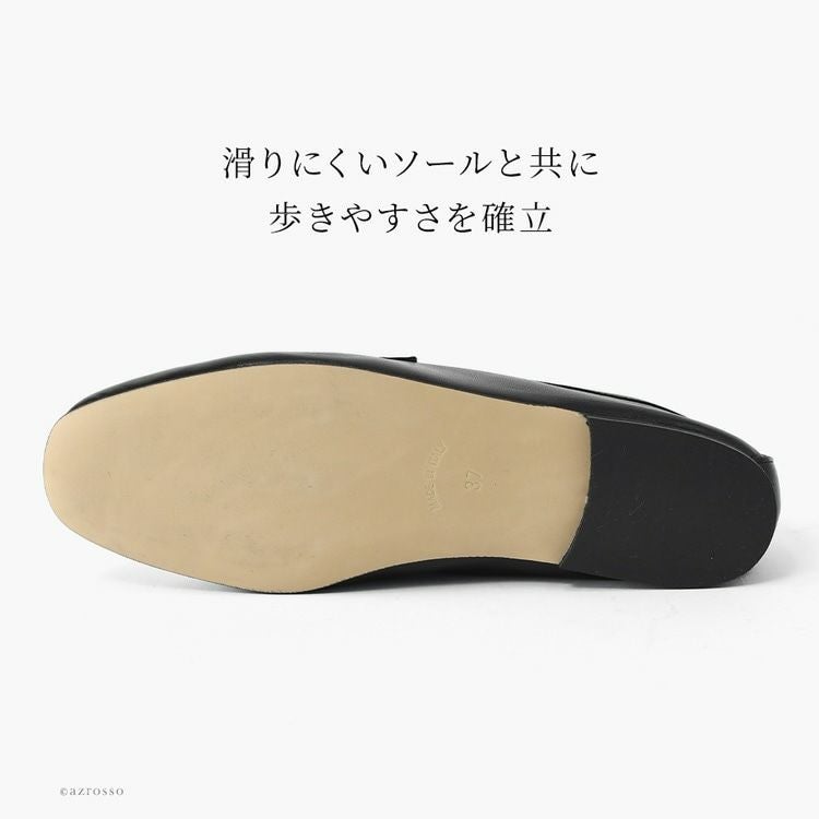 23cm-25.5cm｜柔らかい レザー ローファー 本革 ぺたんこ スリッポン