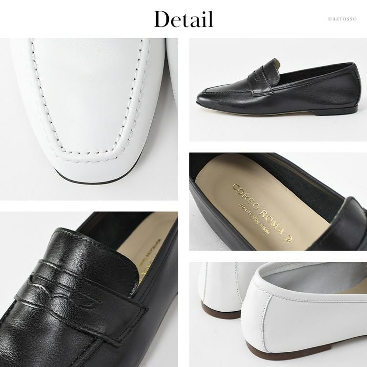 23cm-25.5cm｜柔らかい レザー ローファー 本革 ぺたんこ スリッポン