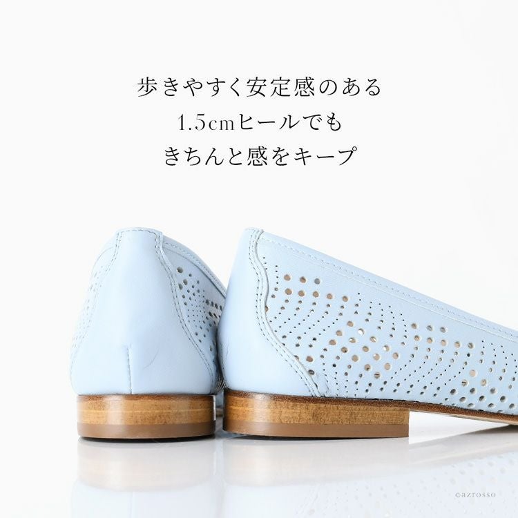 本革 ポインテッドトゥ フラットパンプス ぺたんこ靴 春 夏 イタリア製