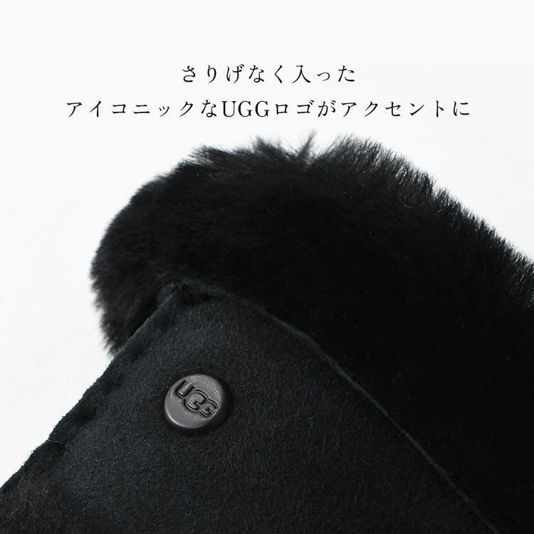 スマホ対応 手袋 レディース UGG 防寒 防水 本革 ファー付き アグ