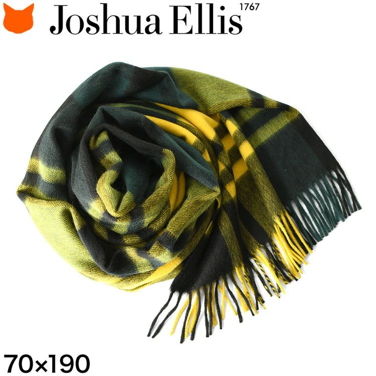 タータンチェック カシミヤ ストール 黄色 緑 CPG51783 ジョシュア