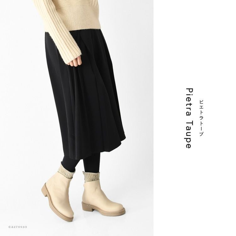 ショートブーツ 本革 軽い 厚底 ソックスブーツ ローヒール 歩きやすい