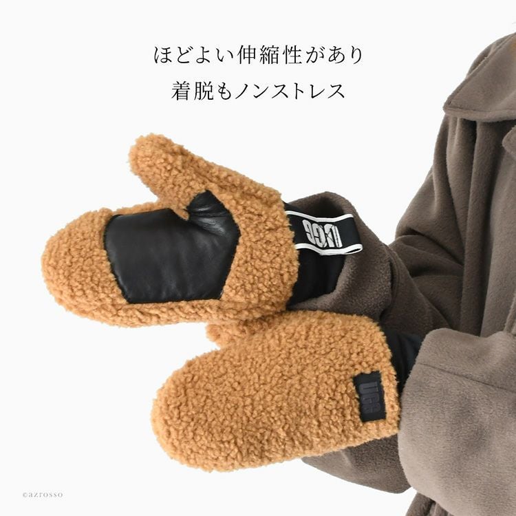 UGG ミトン手袋 レディース ボア ムートン フリース ミトングローブ