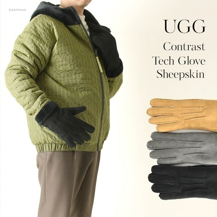 手袋 Contrast Sheepskin Tech Glove 18712 正規品 アグ UGGの通販