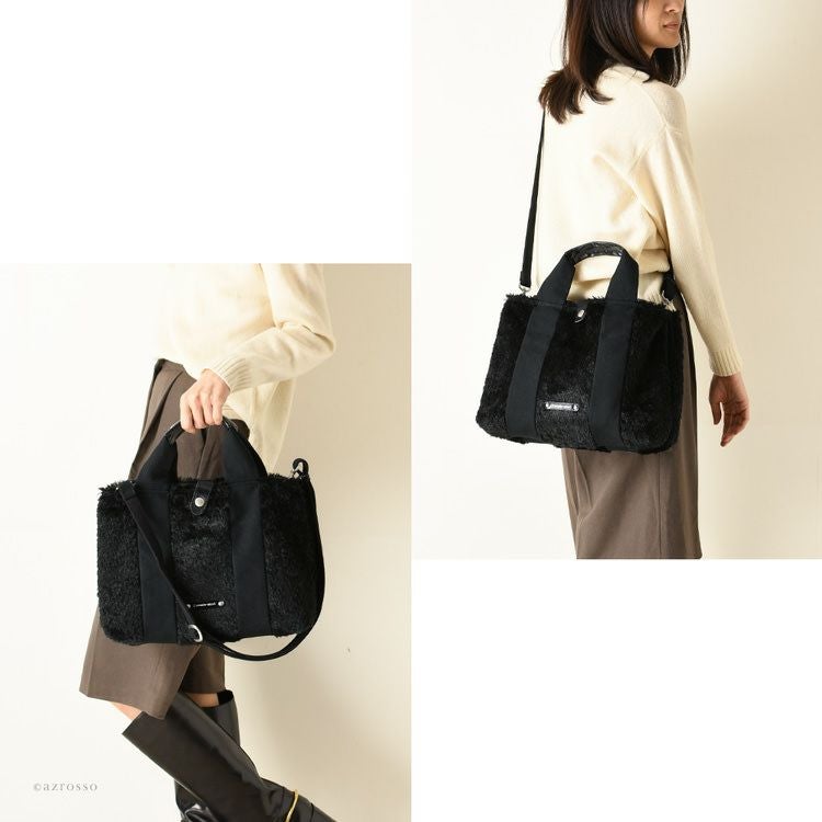 限定モデル ファーバッグ 2way トートバッグ ミニ ショルダーバッグ